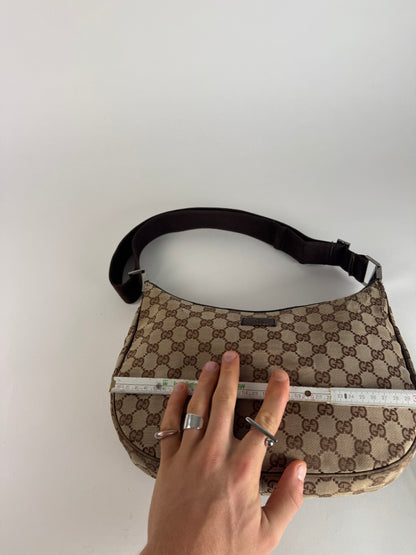 Vintage Gucci Monogram Crossaint 2Way Bag beige