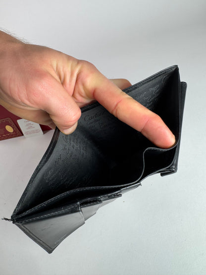 Vintage Cartier Flap Leather Wallet Black