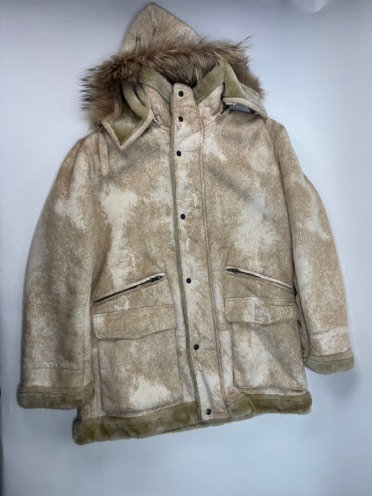 Vintage Kansai Yamamoto Fur Parka Unisex Beige M/L