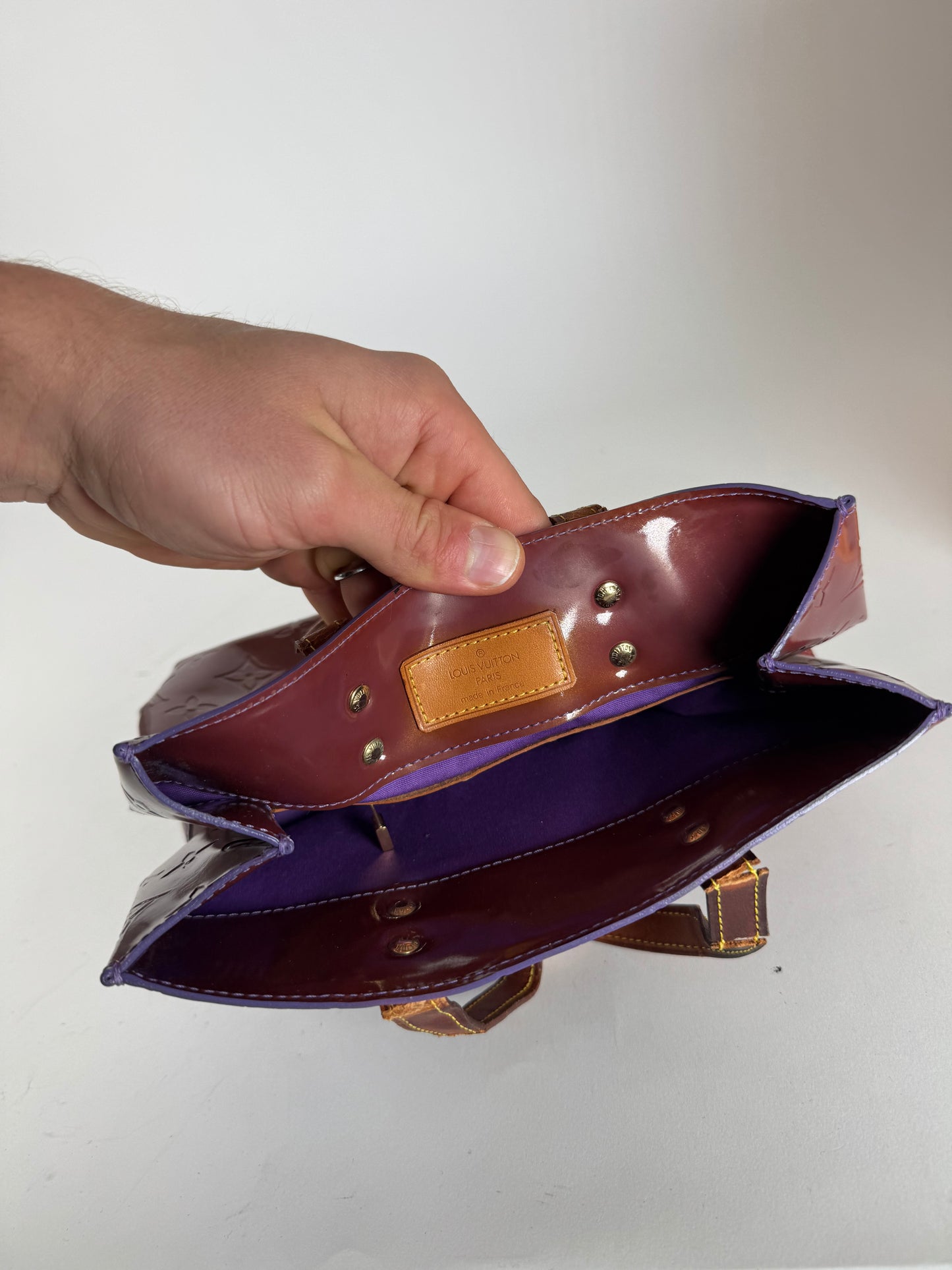 Vintage Louis Vuitton Vernis Leather Shopper Bag Purple