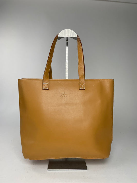 Vintage Courreges Paris Leather shopper Bag Kamel