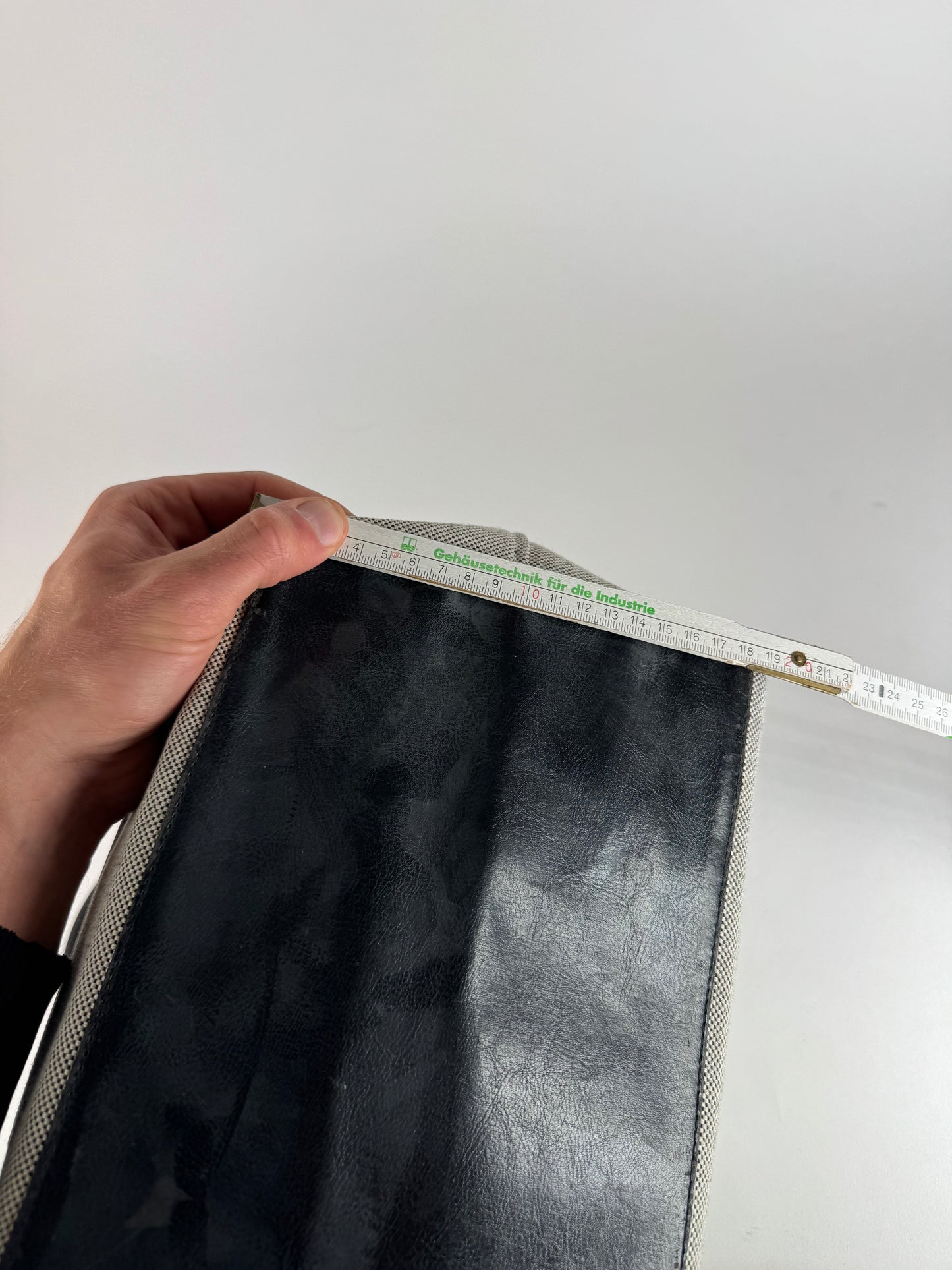 Vintage MCM canvas / leather shopper grey black