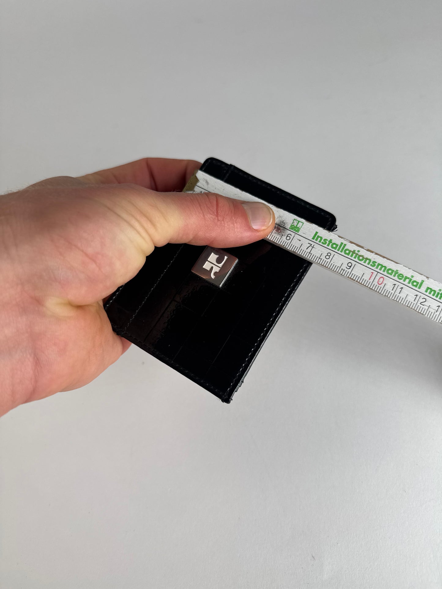 Vintage Courreges Paris Patent Leather Card Holder black