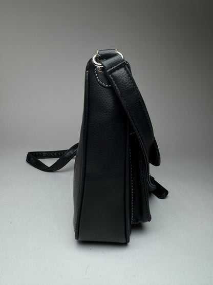 Vintage Courreges Paris Leather Bag Black