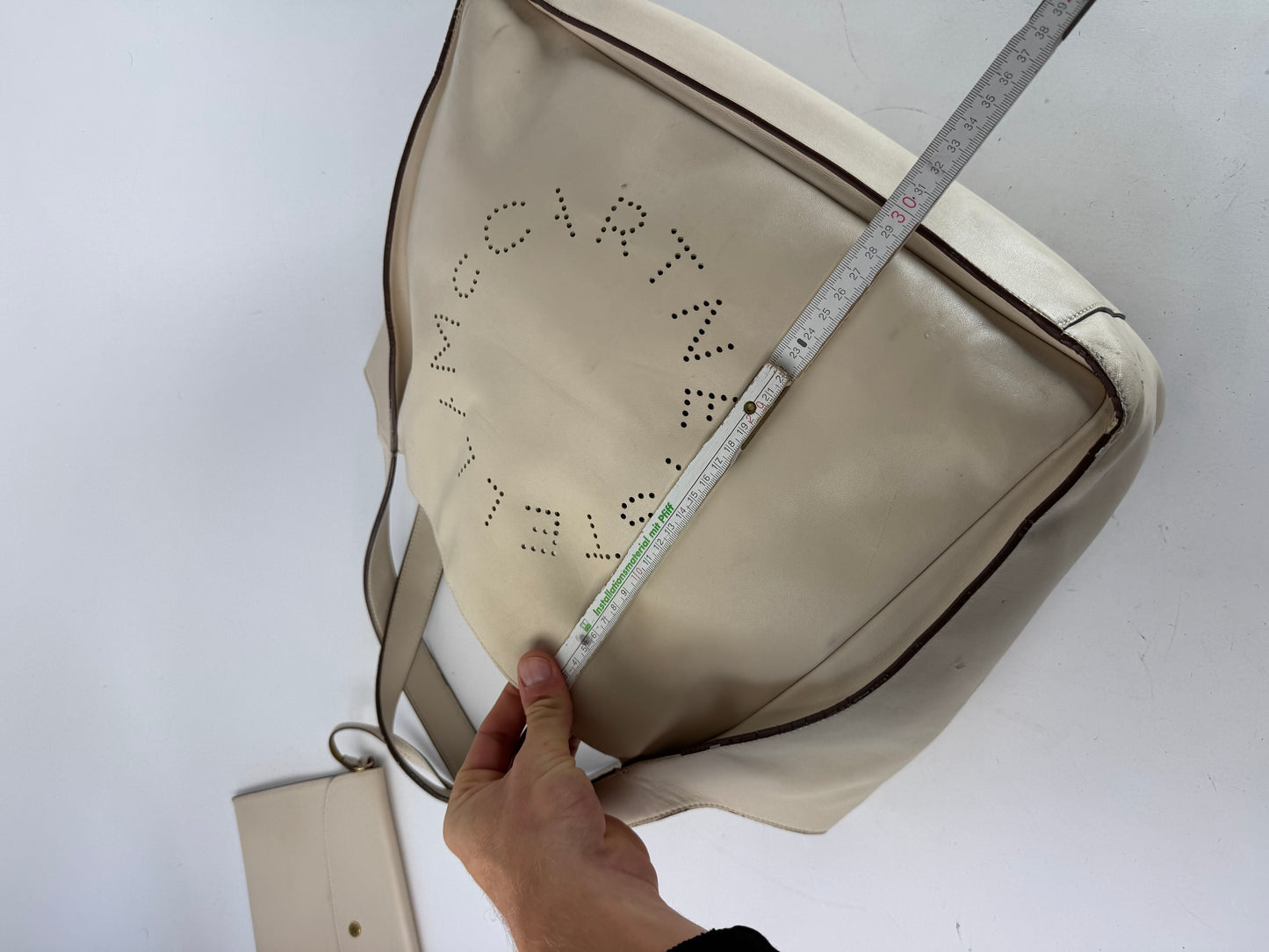 Vintage Stella Mc Cartney Vegan Leather Logo Shopper Bag Beige