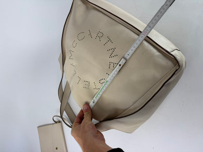 Vintage Stella Mc Cartney Vegan Leather Logo Shopper Bag Beige