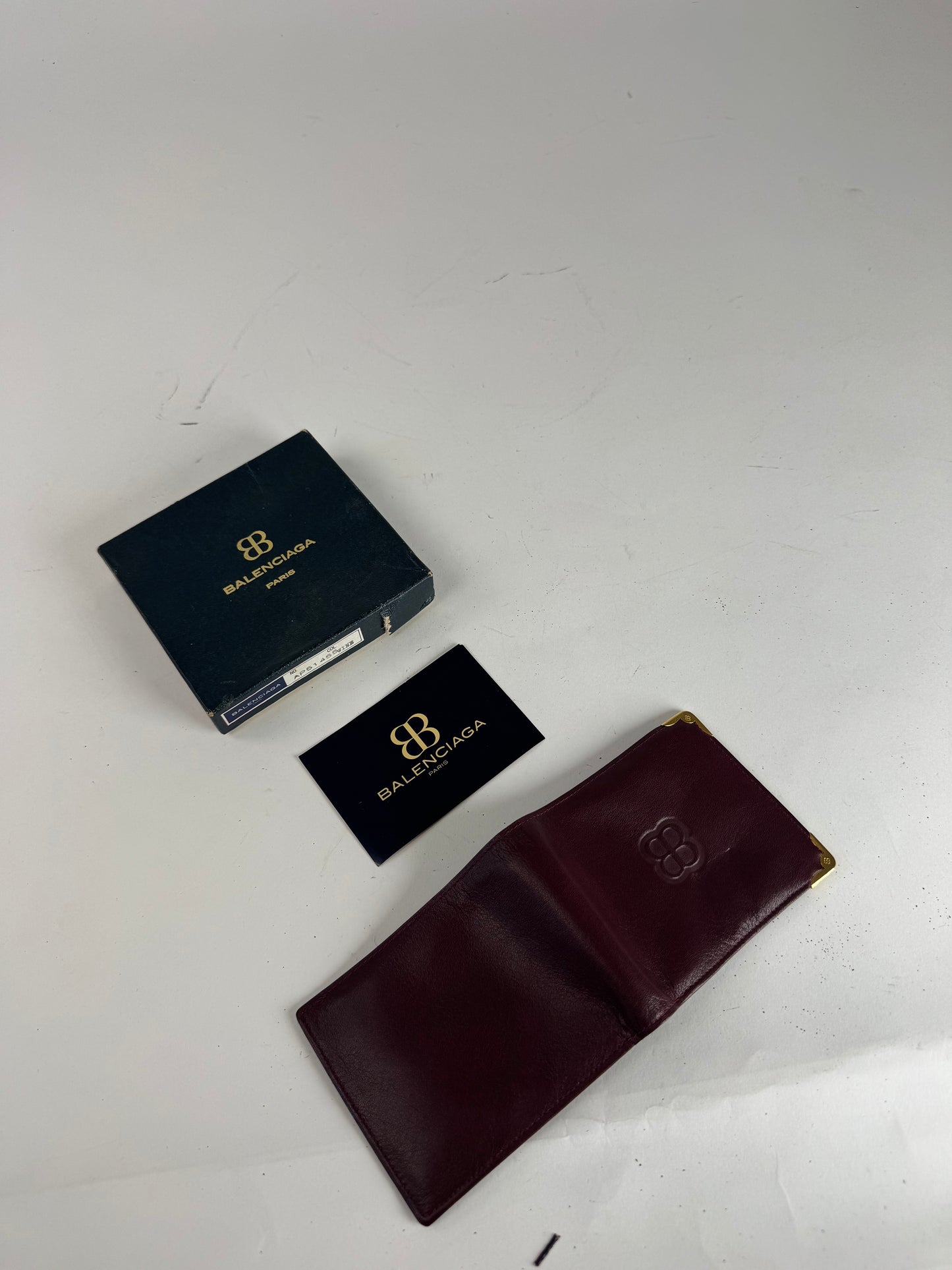 Vintage Balenciaga Leather Wallet burgundy