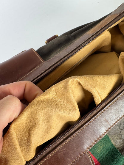 Vintage Gucci Duffel Bag / Travel Bag Monogram Brown