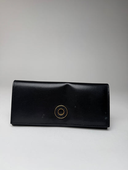Vintage Celine Paris Leather Triomphe Wallet Black