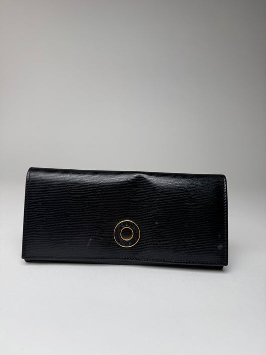 Vintage Celine Paris Leather Triomphe Wallet Black