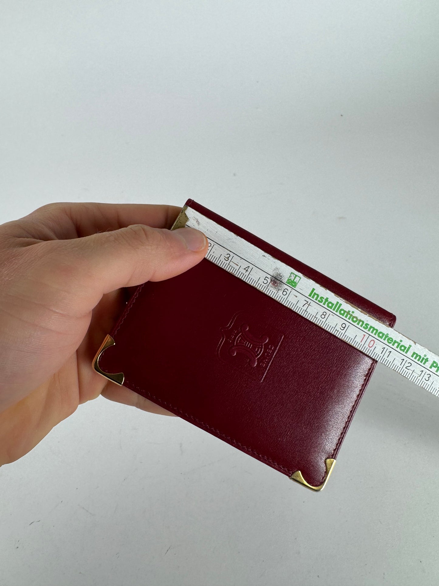 Vintage Celine Paris Leather Card Holder Dark Red