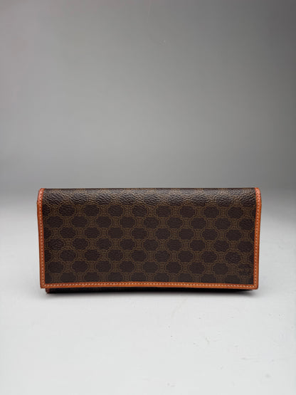 Vintage Celine Paris Leather Monogram Card Holder / ID Holder Brown