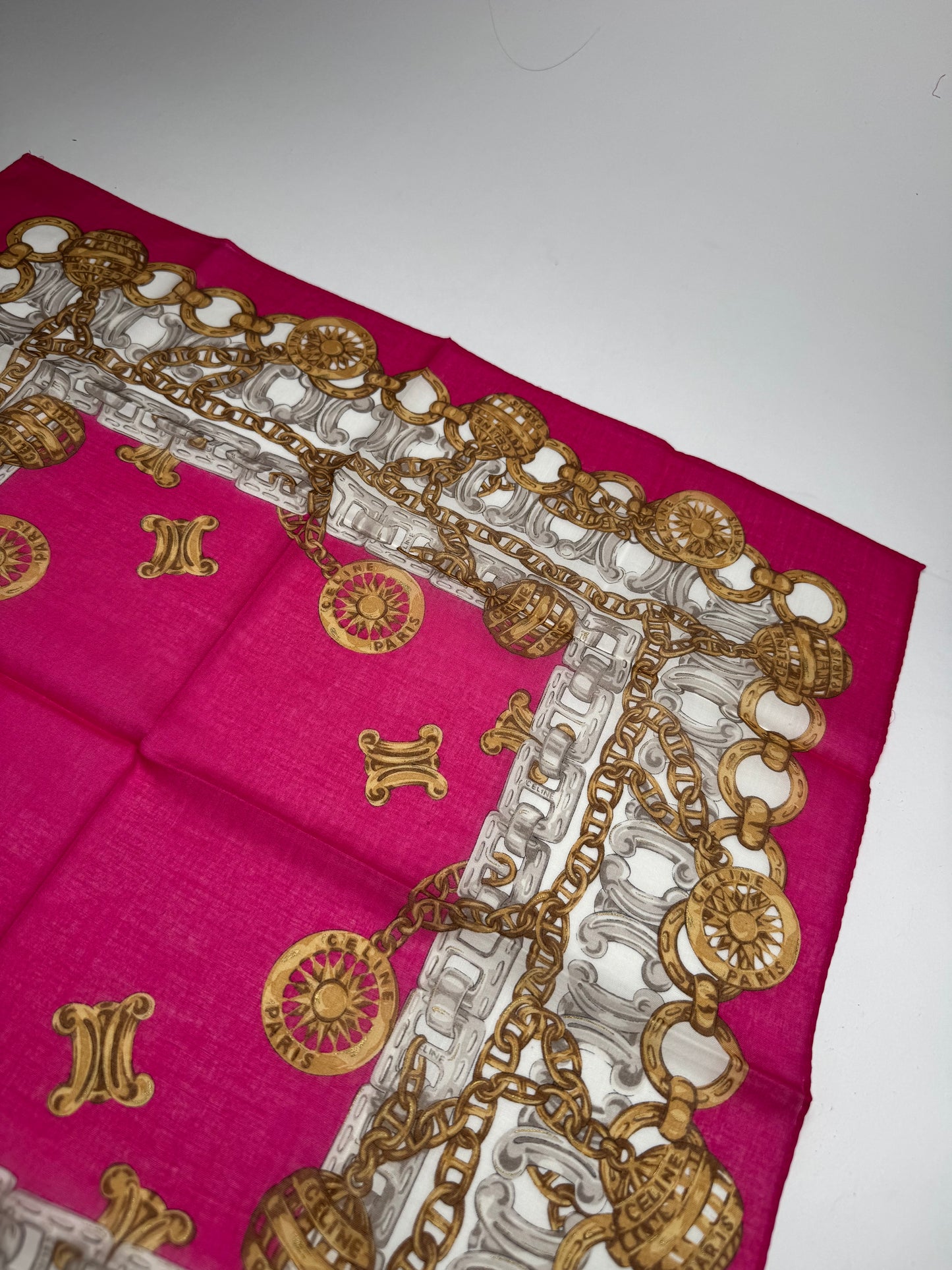 Vintage Celine Paris Silk Scarf Red