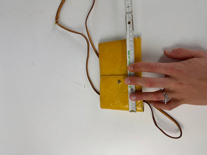 Vintage Louis Vuitton Vernis Leather Messenger Bag Yellow