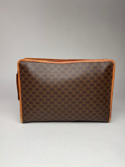 Vintage Celine Paris Leather Monogram Clutch brown