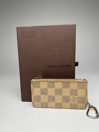 Vintage Louis Vuitton Keychain Card Holder Damier White