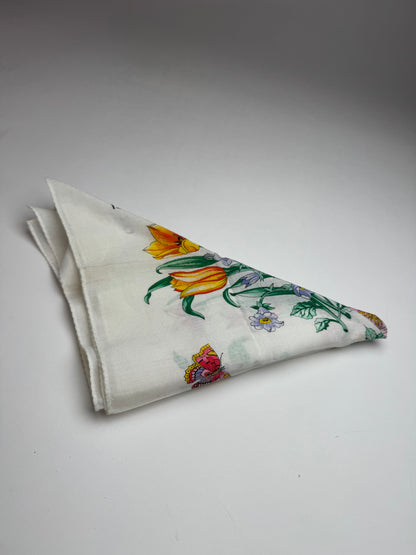 Vintage Gucci Floral Canvas Scarf
