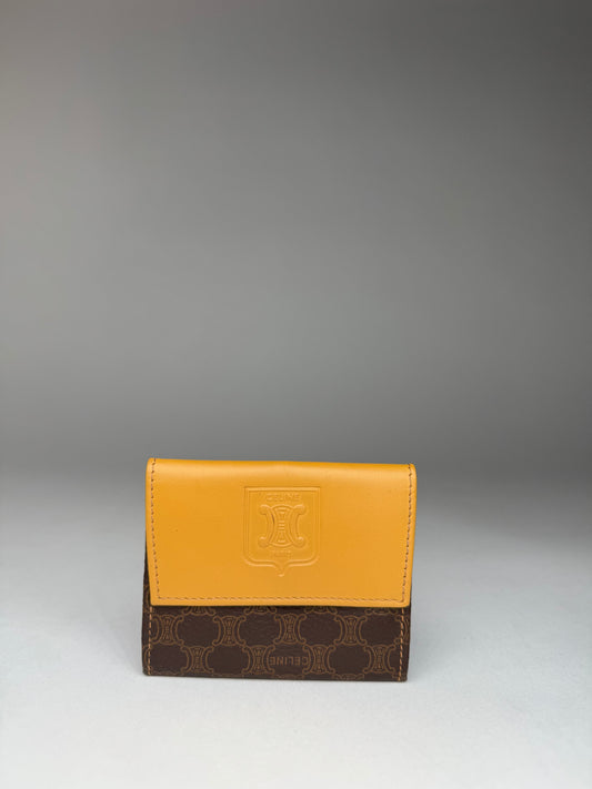 Vintage Celine Paris Monogram Leather Card Holder