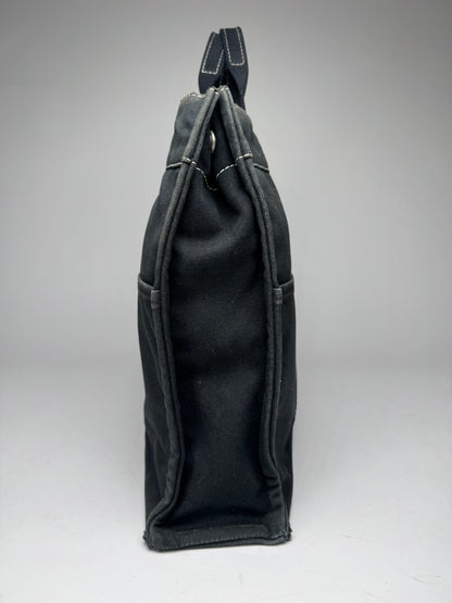 Vintage Hermes Paris Canvas Shopper Black