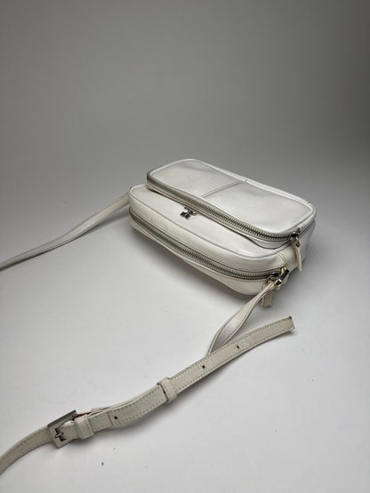 Vintage Courreges Paris Leather Crossbody Bag White