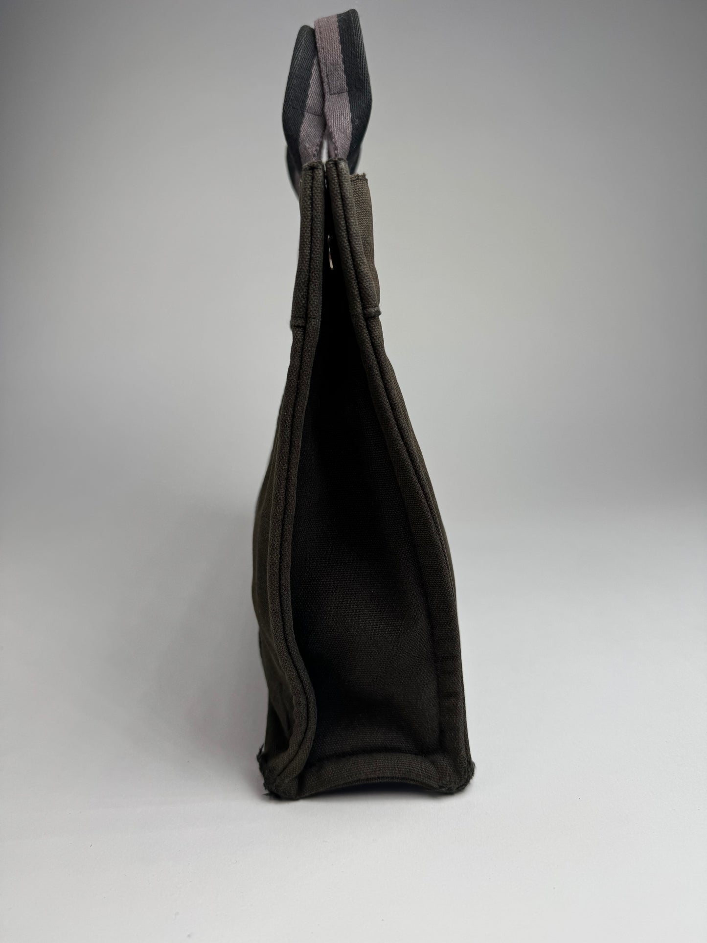 Vintage Hermes Paris Canvas Shopper Grey/Brown