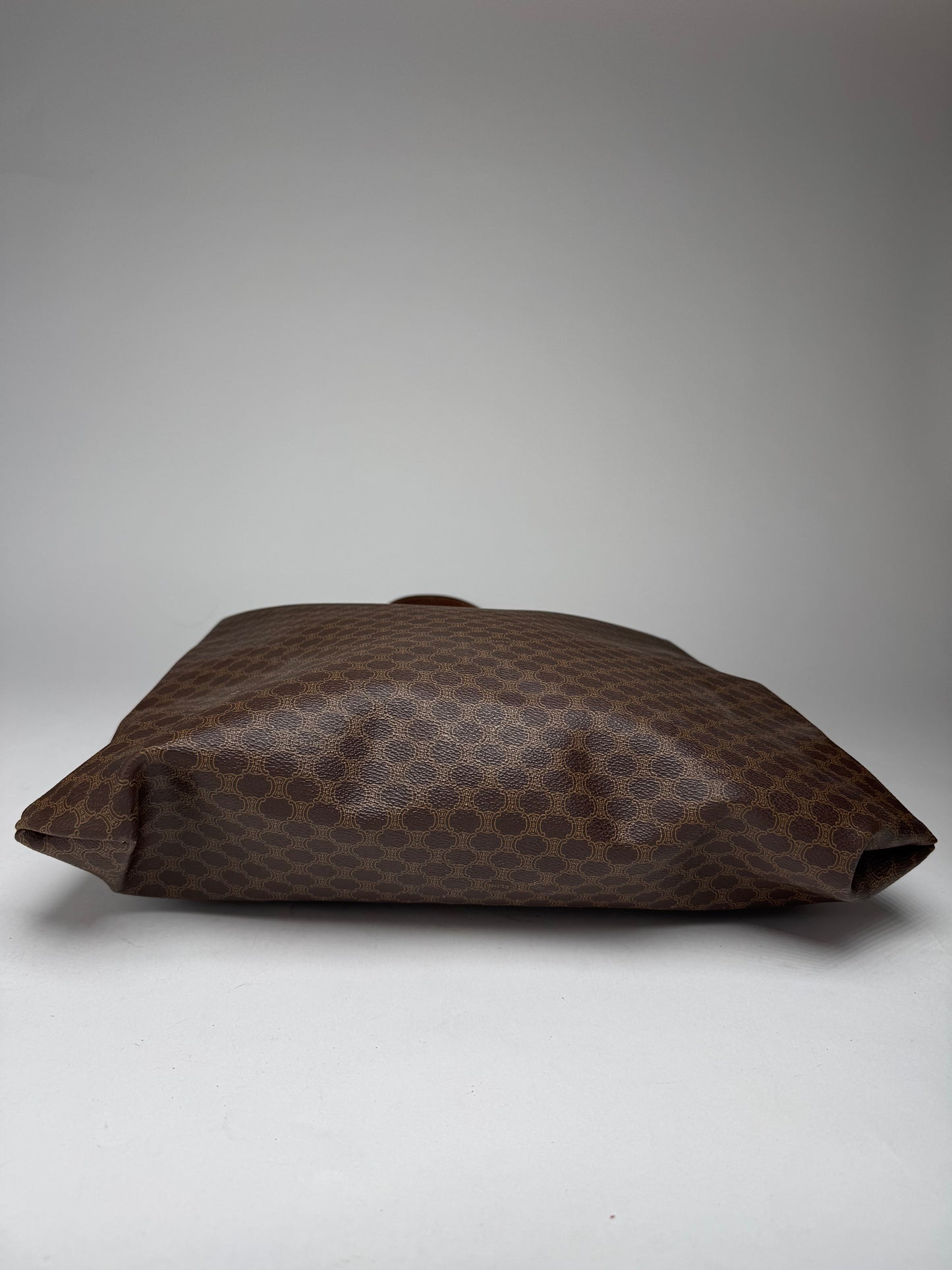 Vintage Celine Paris Big Bag Leather Monogram Shopper Bag Brown