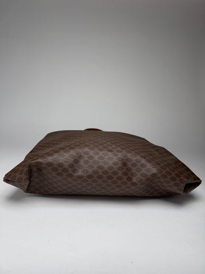 Vintage Celine Paris Big Bag Leather Monogram Shopper Bag Brown