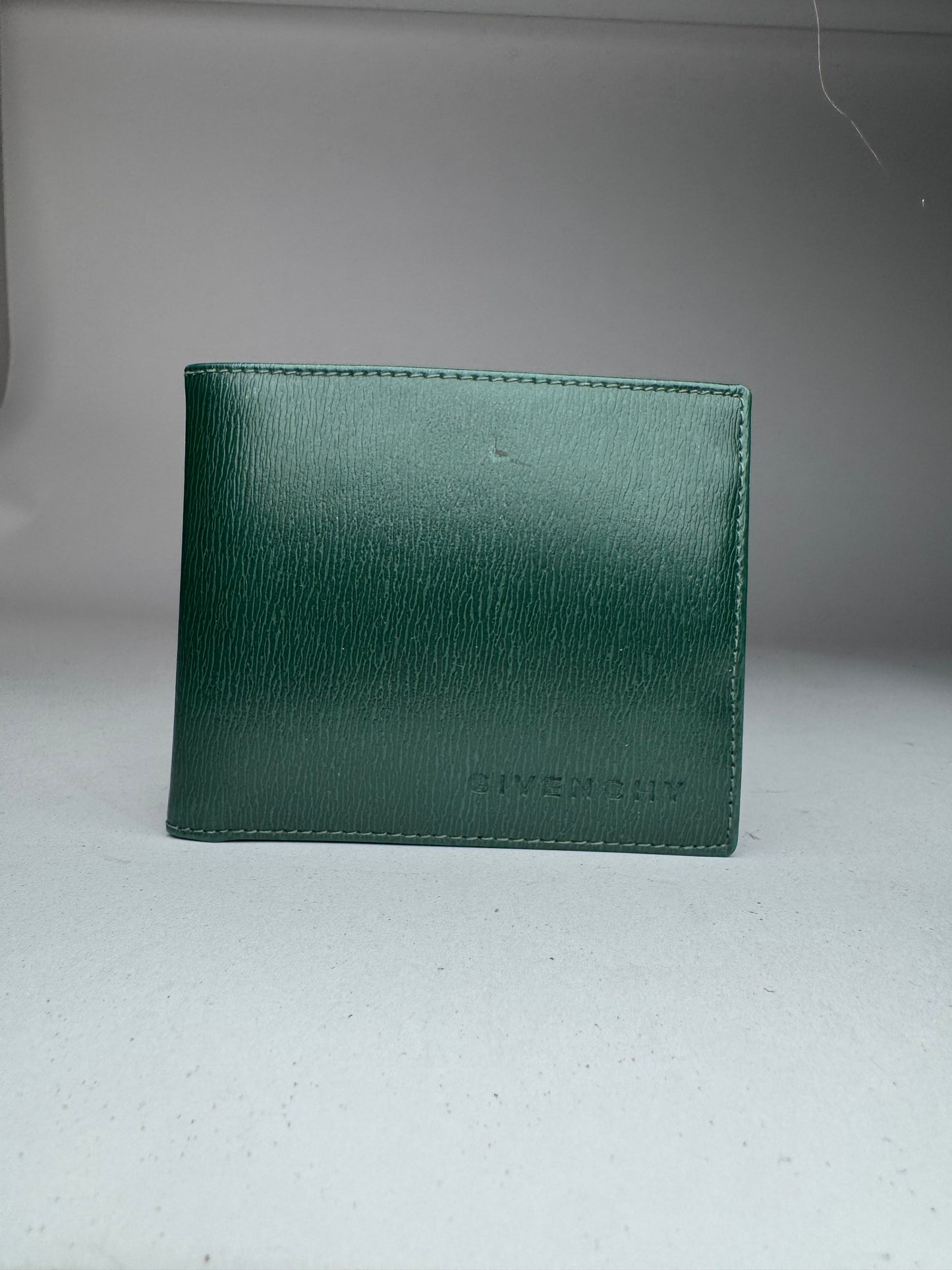 Vintage Givenchy Foldable Leather Wallet Green