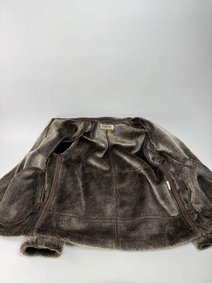 Vintage Kansai Yamamoto Leather Fur Jacket 40/L Unisex Brown