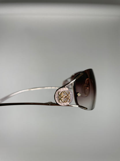 Vintage Loewe Madrid Frameless Sunglasses purple silver