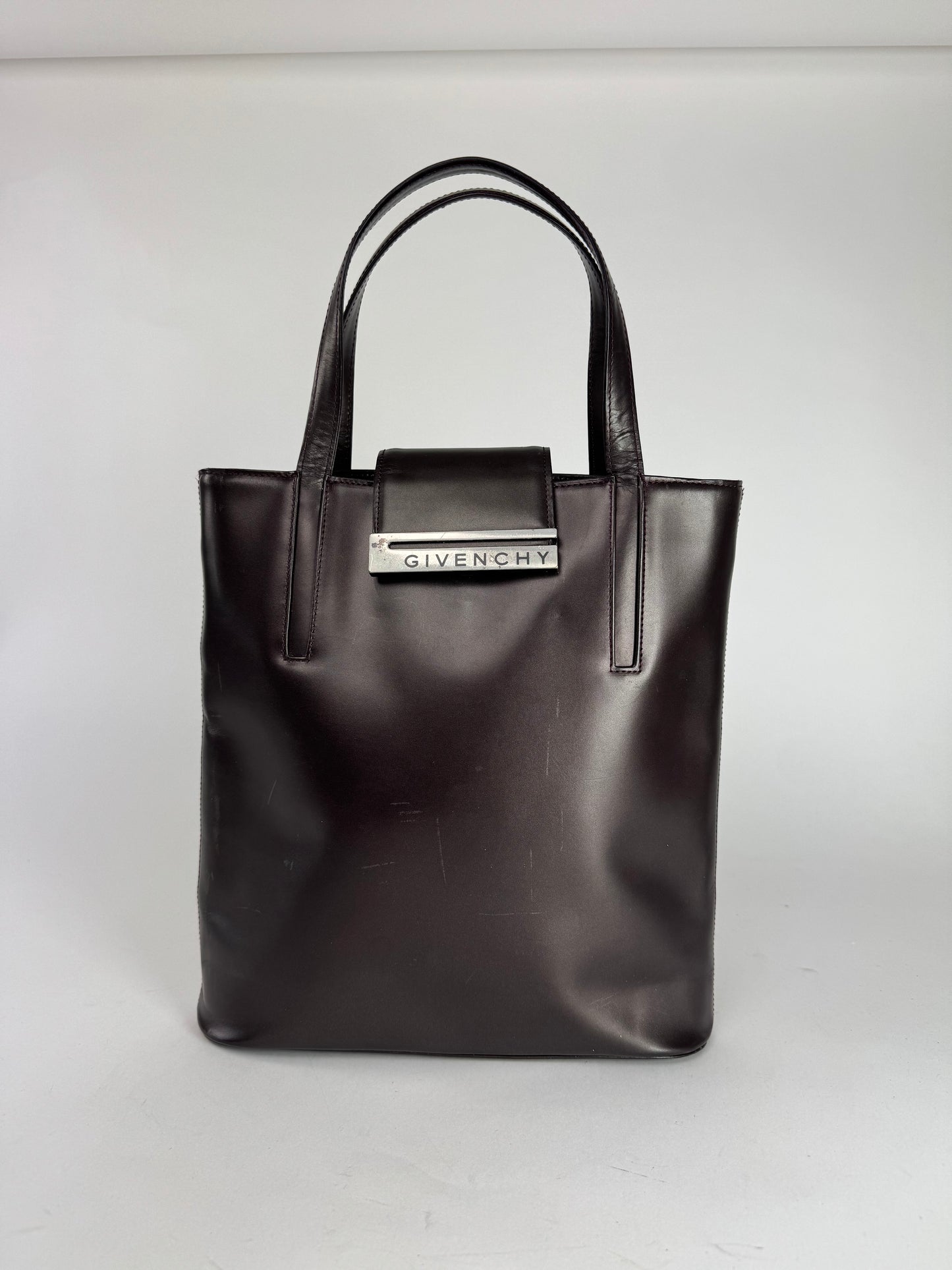 Vintage Givenchy Antigona Patent Leather Bag brown