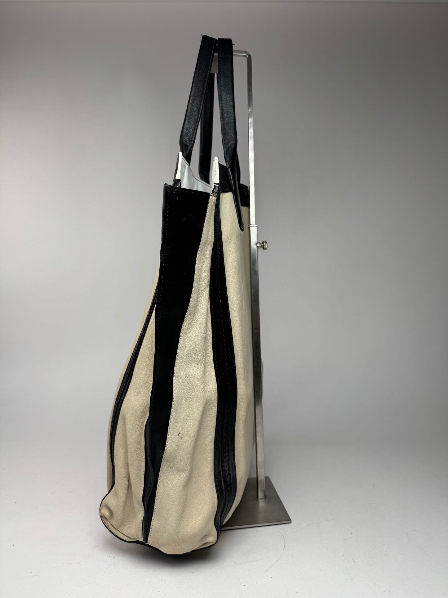 Vintage Chloe Alison leather Shopper Bag beige black