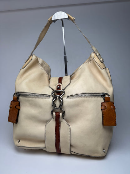 Vintage Chloe Leather Bag Beige brown