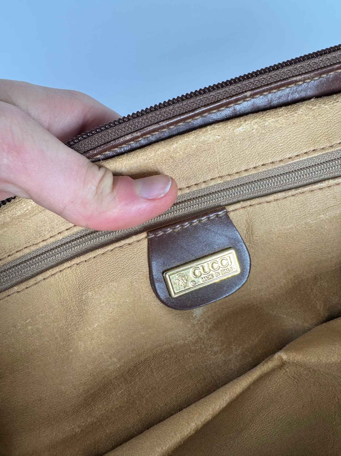 Vintage Gucci Duffel Bag / Travel Bag Monogram Brown