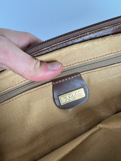 Vintage Gucci Duffel Bag / Travel Bag Monogram Brown
