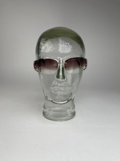 Vintage Loewe Madrid Frameless Sunglasses purple silver