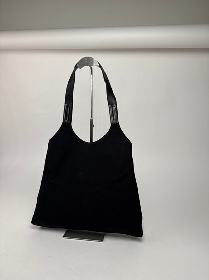 Vintage  Salvatore Ferragamo Leather / Canvas Bag Black