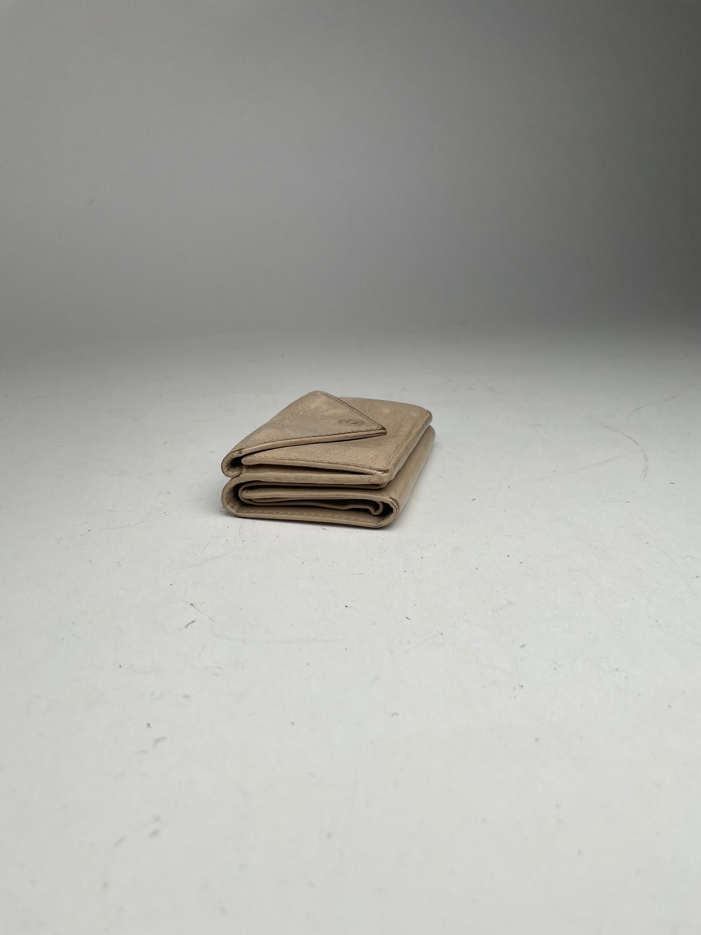 Vintage Balenciaga Leather Card Holder Beige