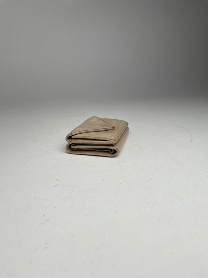 Vintage Balenciaga Leather Card Holder Beige