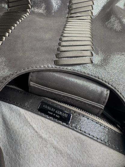 Vintage Giorgio Armani Leather Bag Silver