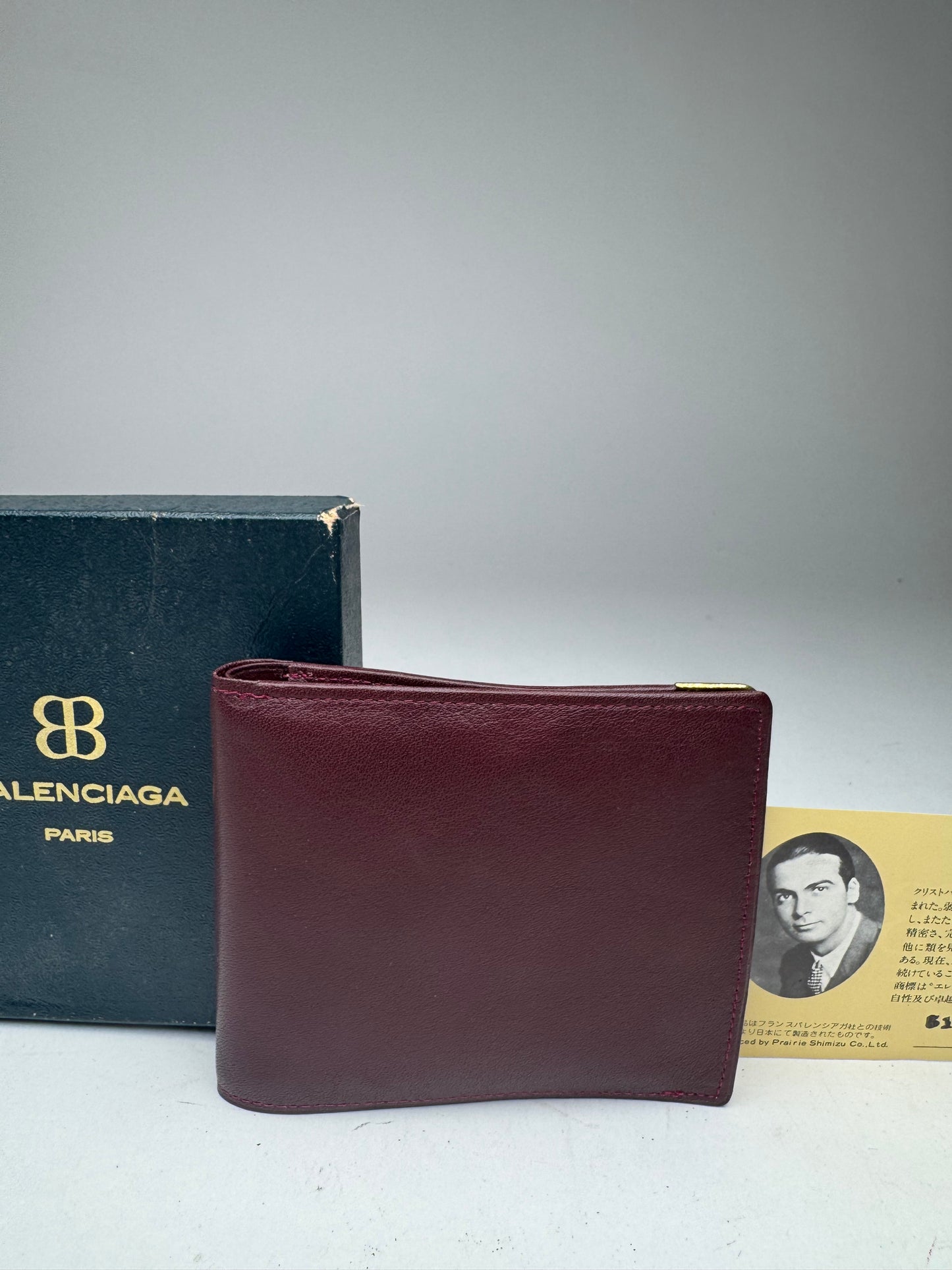 Vintage Balenciaga Leather Wallet burgundy