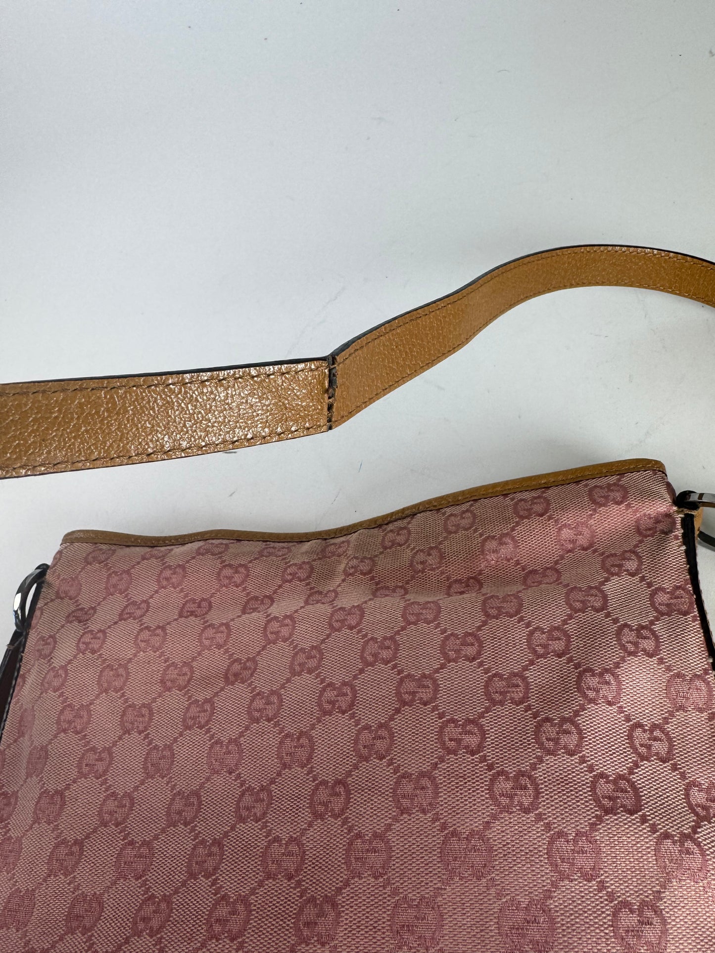 Vintage Gucci Monogram Shoulder Bag pink