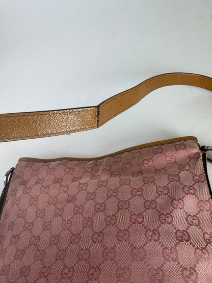 Vintage Gucci Monogram Shoulder Bag pink