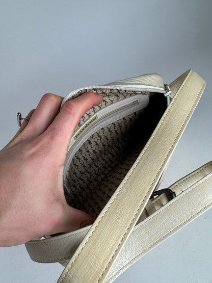 Vintage Yves Saint Laurent 2 Way Leather Bag cream