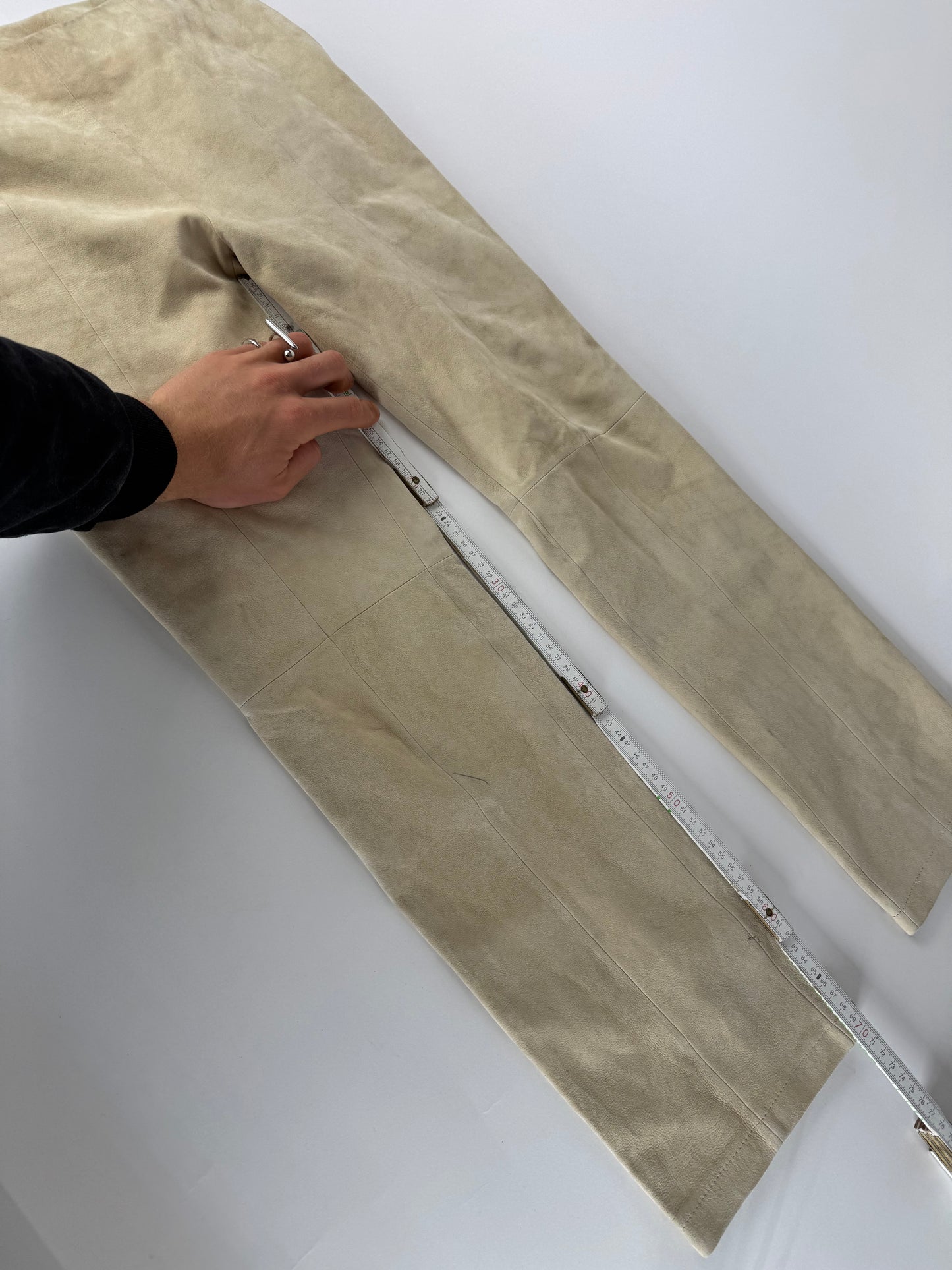 Vintage Loewe Madrid Nappa Leather Pants Beige 38/M