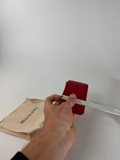 Vintage Louis Vuitton Le Dauphine EPI Leather Card Holder / Purse Red