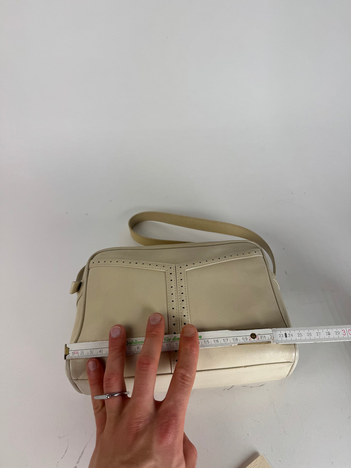 Vintage Yves Saint Laurent 2 Way Leather Bag cream