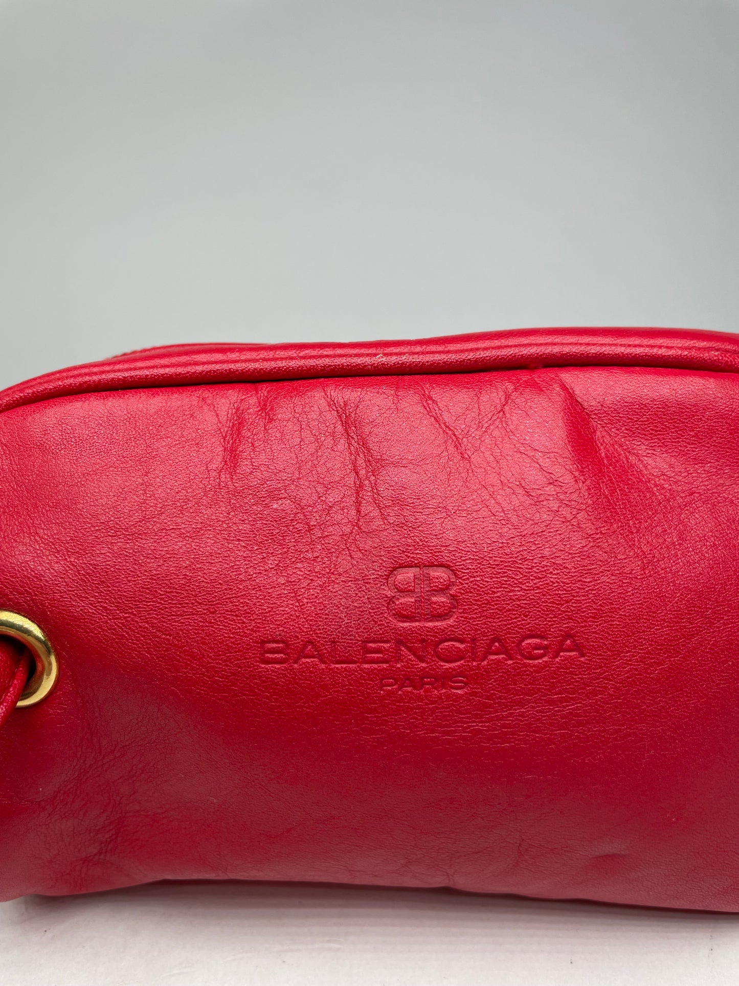 Vintage Balenciaga leather bag / clutch red