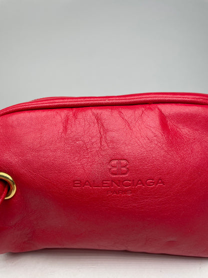 Vintage Balenciaga leather bag / clutch red