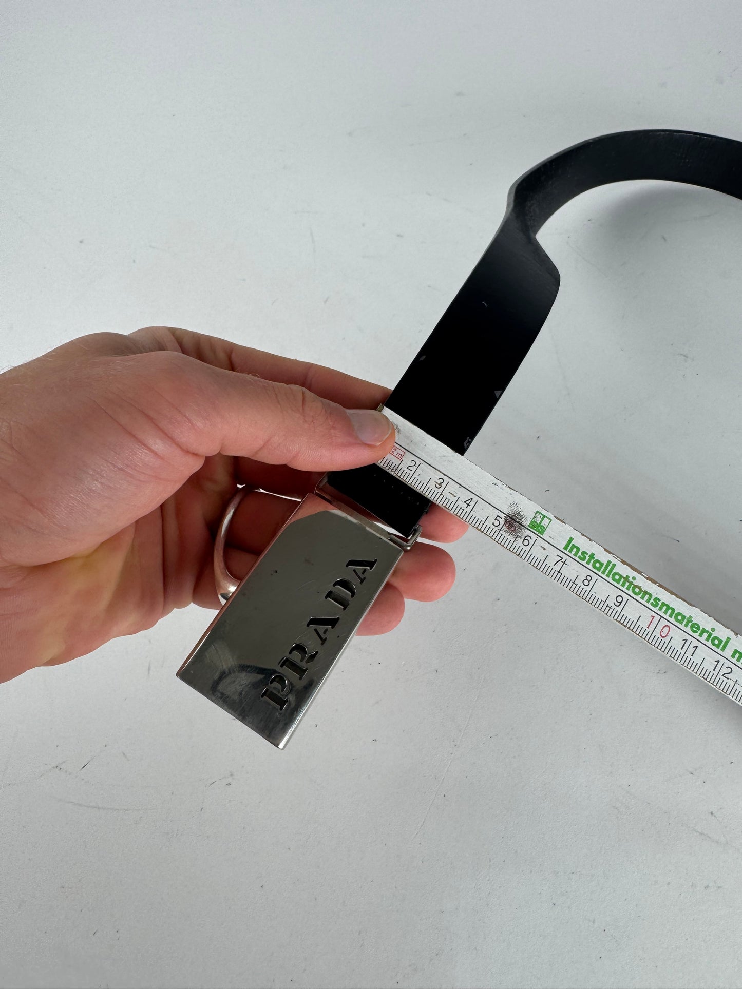 Vintage Prada Leather Belt Black